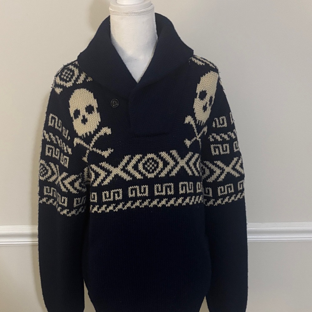 Rugby Ralph Lauren Navy Sweater with Skull Design